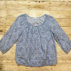 St. John's Bay Light Blue Paisley Cottage Blouse | PM